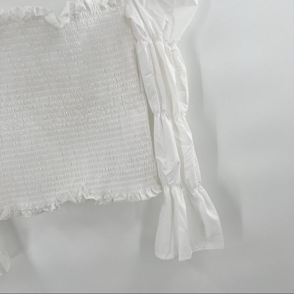 COCO’S Kiss puff sleeve crop top white size L NWT - Picture 3 of 7